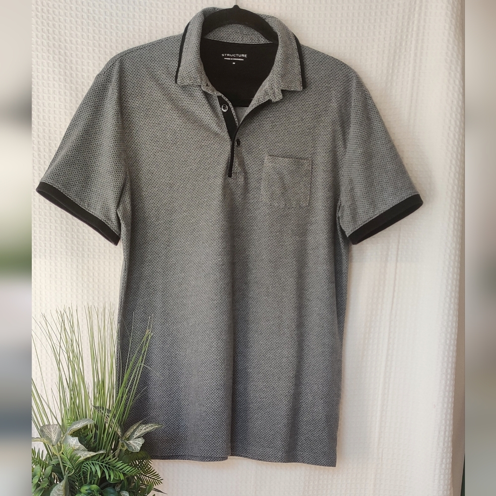 Structure Men's Gray Polo Shirt Size Medium